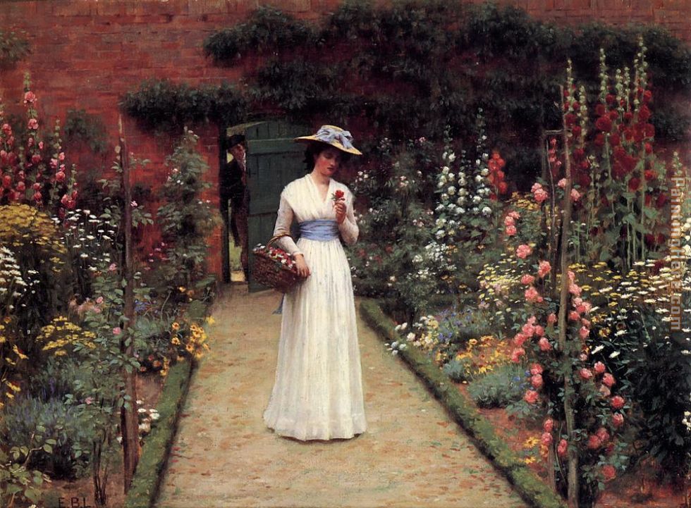 Lady in a Garden painting - Edmund Blair Leighton Lady in a Garden art painting